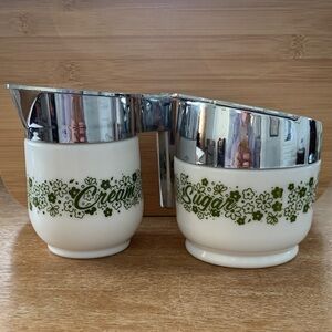 Vintage GEMCO “Crazy Daisy”/“Spring Blossom” creamer & sugar bowl